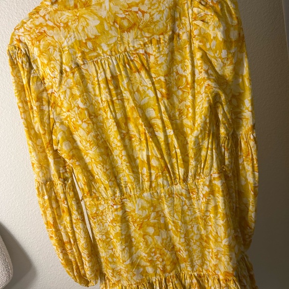 Rebecca Vallance Yellow Floral Long Sleeve Dress - Picture 4 of 6